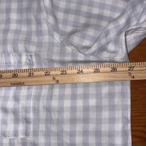 Eddie‎ Bauer Women's L  Blue Plaid  Button-Down Shirt Short Sleeve NWT - Picture 5 of 6